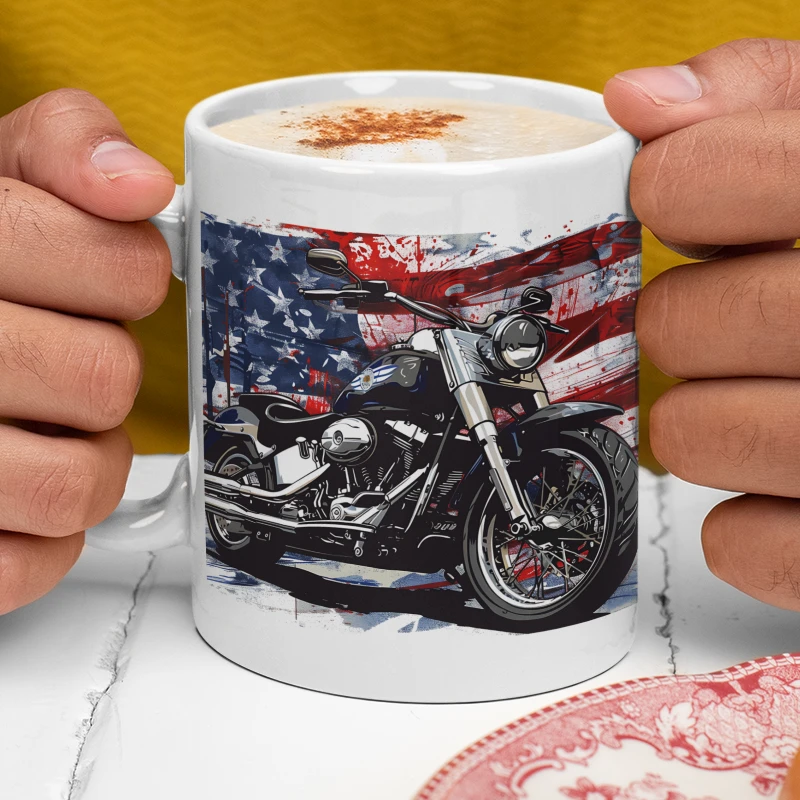MUG Motorcycle with american Flag - Image 2