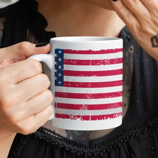 MUG Grunge USA Flag Vintage American - Image 2