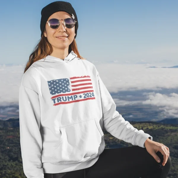 Hoodie Trump 2024 Flag - Image 3