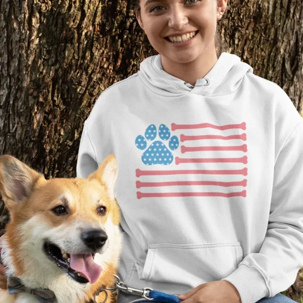 Hoodie Pets and American Flag