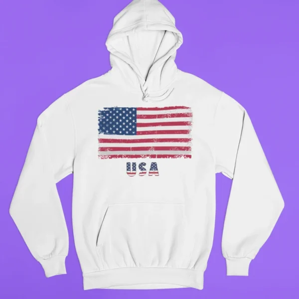 Hoodie Grunge USA Flag Vintage American