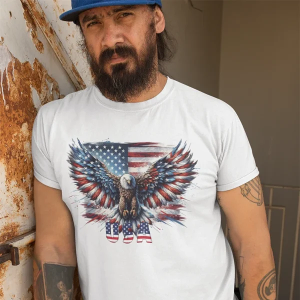 Tshirt  Eagle USA Flag Patriotic - Image 3