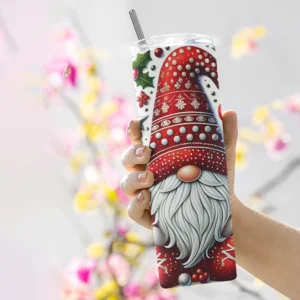 Christmas Tumbler 20oz, Holiday Drinkware, Elf Design Tumbler