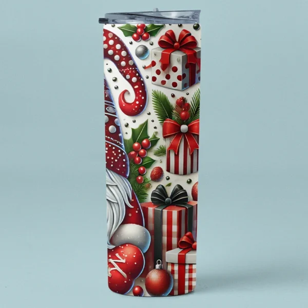 Christmas Tumbler 20oz, Holiday Drinkware, Elf Design Tumbler