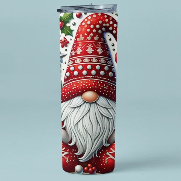 Christmas Tumbler 20oz, Holiday Drinkware, Elf Design Tumbler