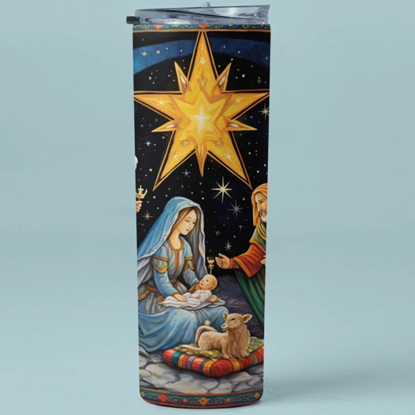 20 oz Tumbler with Miracle of Jesus' Birth Design