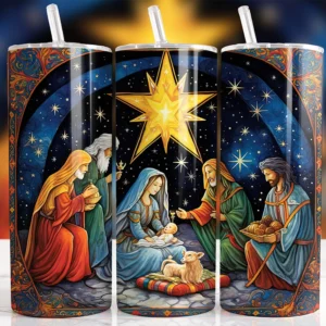 20 oz Tumbler with Miracle of Jesus' Birth Design