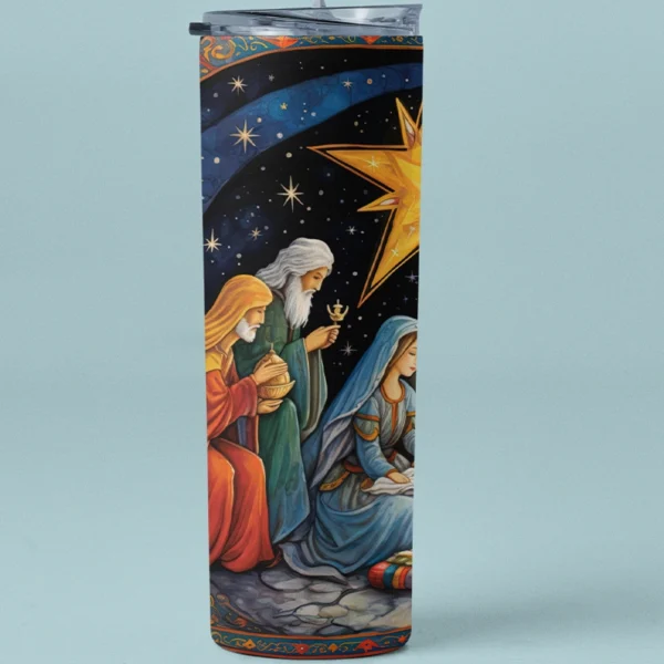 20 oz Tumbler with Miracle of Jesus' Birth Design